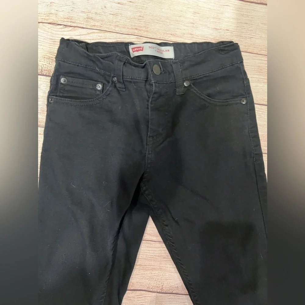 Levi's 502 Jeans Boys Black  Size 10 Reg 25x25 Regular Taper Adjustable Waist